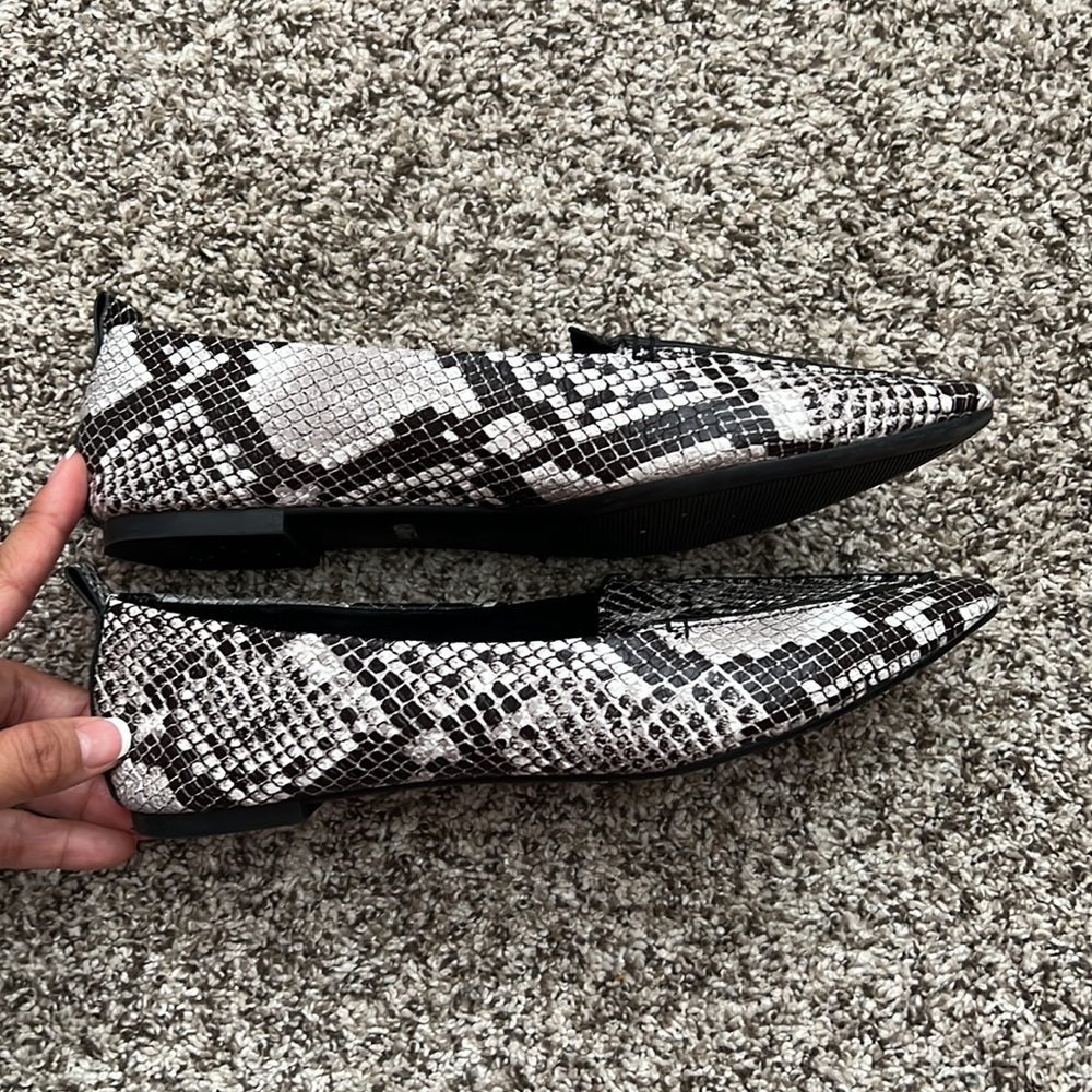 Lulus Emmy Snakeskin Print Pointed Toe Ballet Loafer Shoes - Picture 7 of 7
